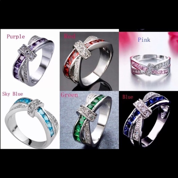 NEW Sterling Silver 925 CZ and  Sky Blue Stones - Picture 2 of 2